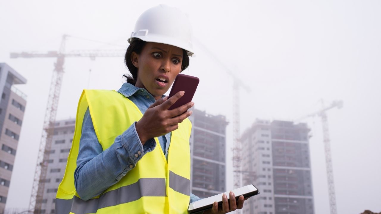 woman looking at phone
